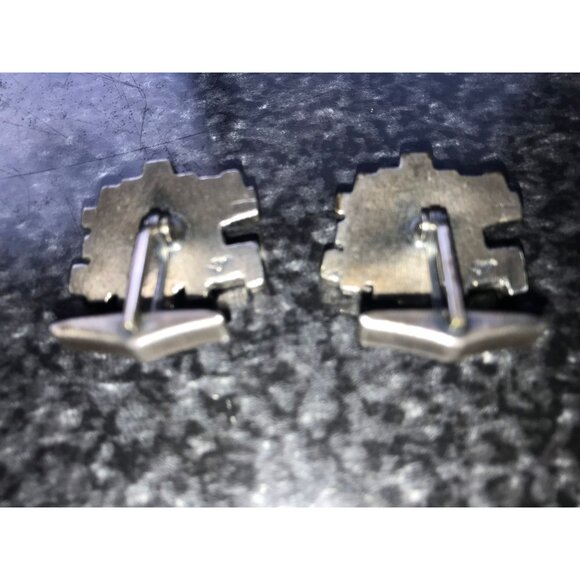 Vtg 1970's Guy Vidal Signed Cuff Links Brutalist Modernist Cubist Abstract - Picture 3 of 9